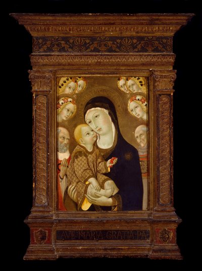 Madonna and Child with St. Jerome, St. Bernardino and Six Angels by Sano di Pietro